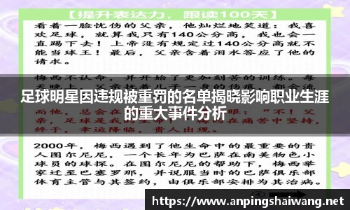 足球明星因违规被重罚的名单揭晓影响职业生涯的重大事件分析